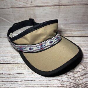 Kavu Visor hat adjustable beige canvas Outdoor Hiking Camp excellent USA Gorp